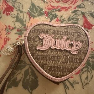 SOLD!!
Juicy Couture Pink and Brown Heart Wristlet